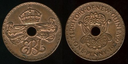 1 penny 1936 nouvelle guinée