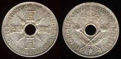 1 shilling 1935 George V  Nouvelle Guinée