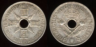 1 shilling 1935 george V nouvelle guinée