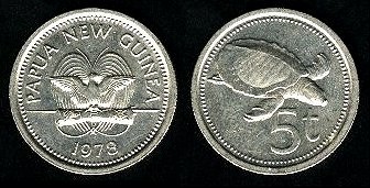 5 toea 1978 Nouvelle Guinée