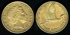 2 Dollars 1999 Nouvelle Zélande