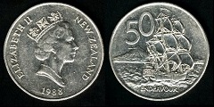 50 Cents 1988 Nouvelle Zélande