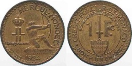 1 franc 1924 Louis II Monaco