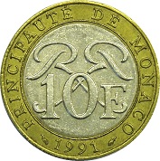 10 francs 1991 principauté de monaco