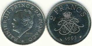 2 francs 1995 Monaco Rainier III