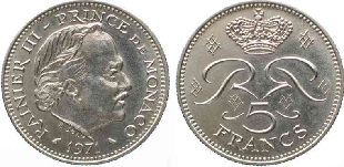 5 francs 1971 Monaco Rainier III