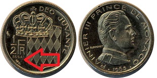demi-franc 1965 essai Monaco Rainier III
