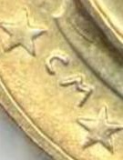 variété sur la 10 cent 2002 Italie les initiales CM plus petites