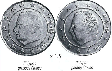 pièce 20 cent  2002 avec petites et grosses étoiles